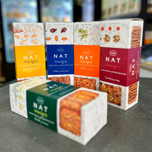 Crackers Caju Pasas Jengibre 160 gr | NAT CRAKERS