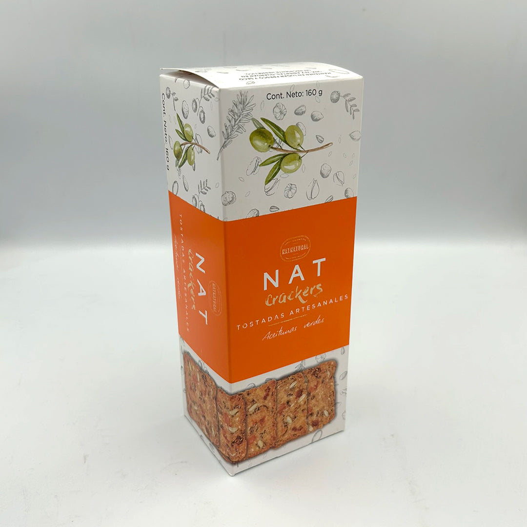 Crackers Aceitunas verde 160 | NAT CRAKERS