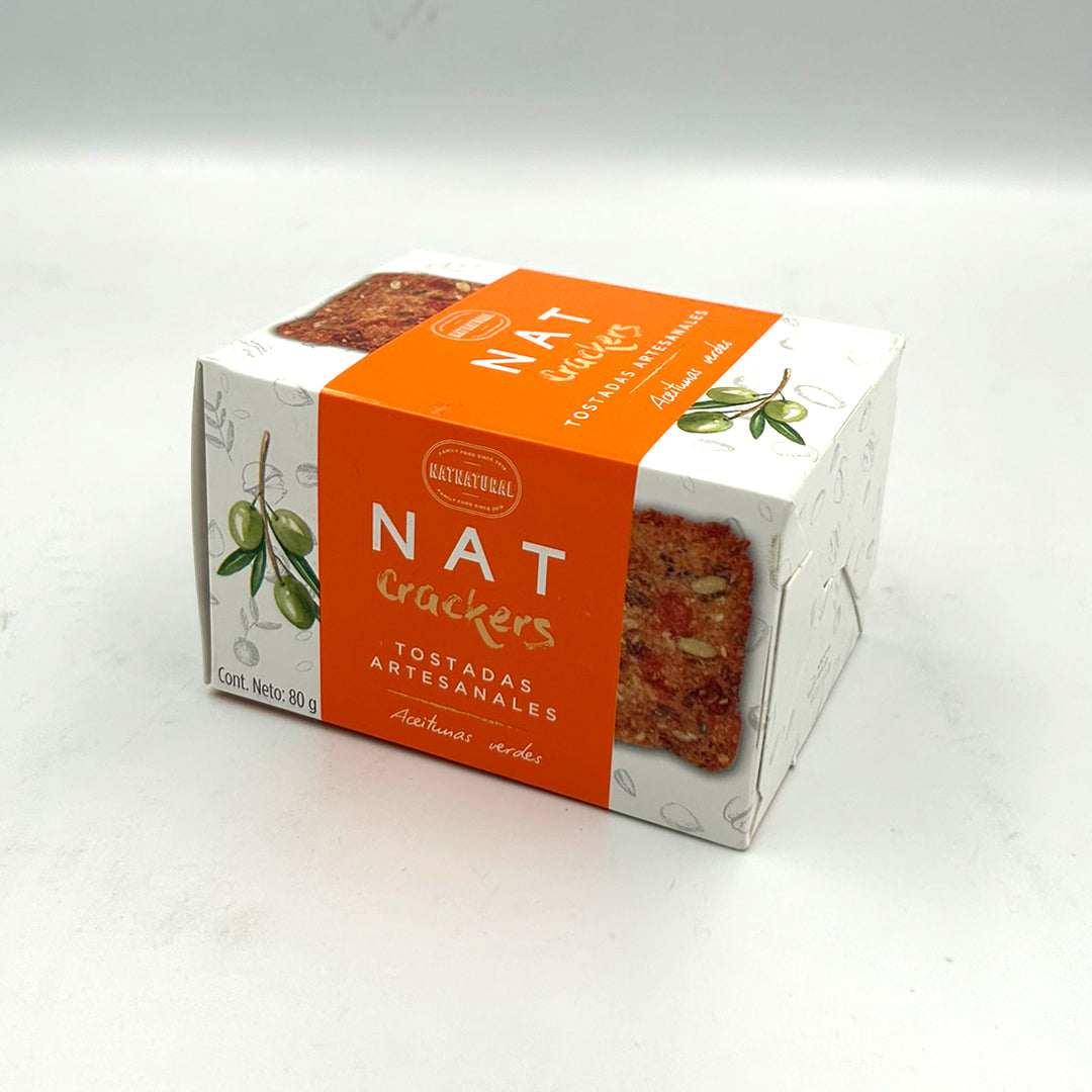 Crackers Aceitunas verde 80 | NAT CRAKERS