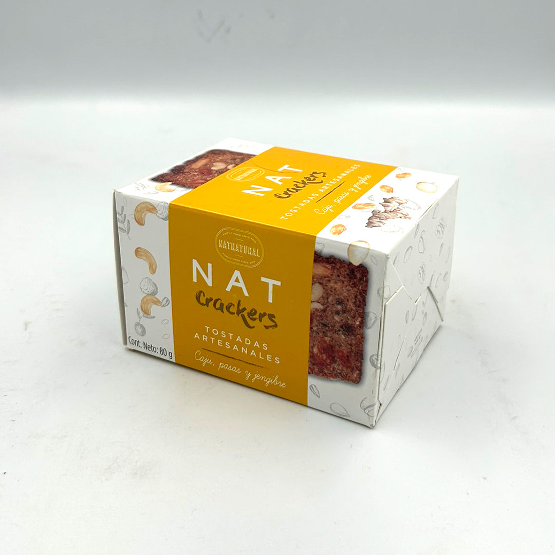 Crackers Caju Pasas Jengibre 80 | NAT CRAKERS
