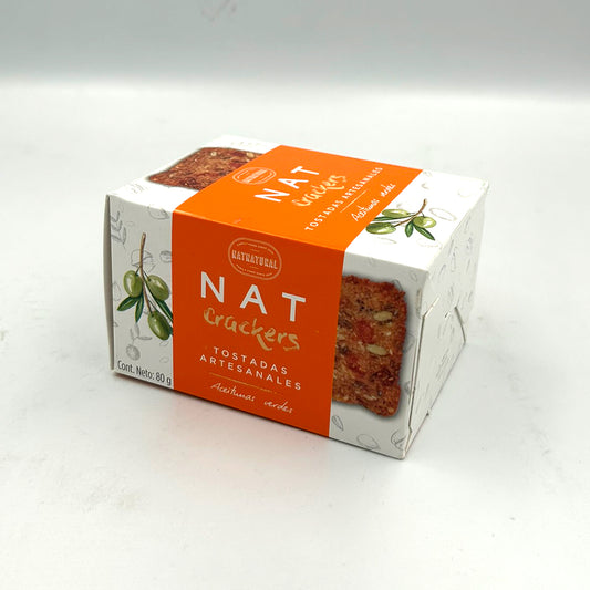 Crackers Aceitunas verde 80 | NAT CRAKERS