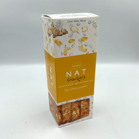 Crackers Caju Pasas Jengibre 160 gr | NAT CRAKERS